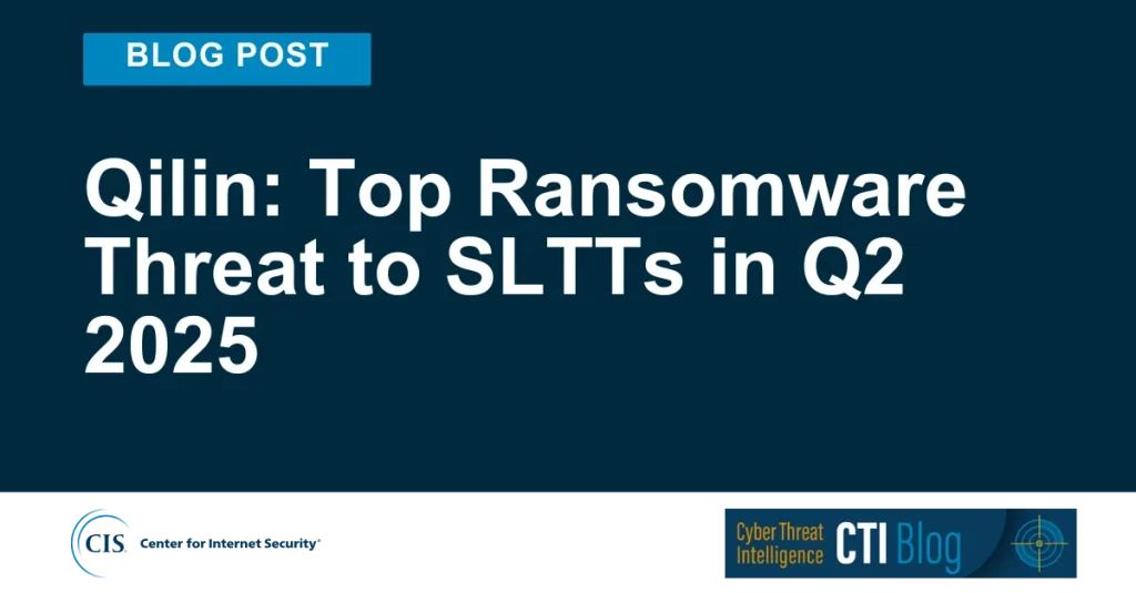 Top Ransomware Threat to SLTTs in Q2 2025
